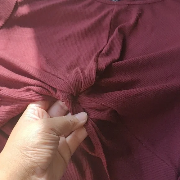 Maternity Raspberry Long Sleeve Dress - Picture 8 of 8